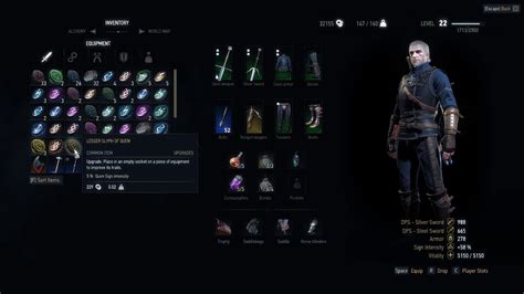 how to upgrade witcher gear.